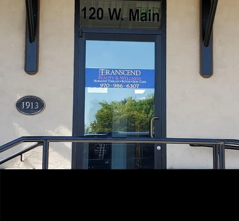 Clean, professional medical spa treatment room with neutral tones at Transcend Beauty & Wellness in Cedaredge