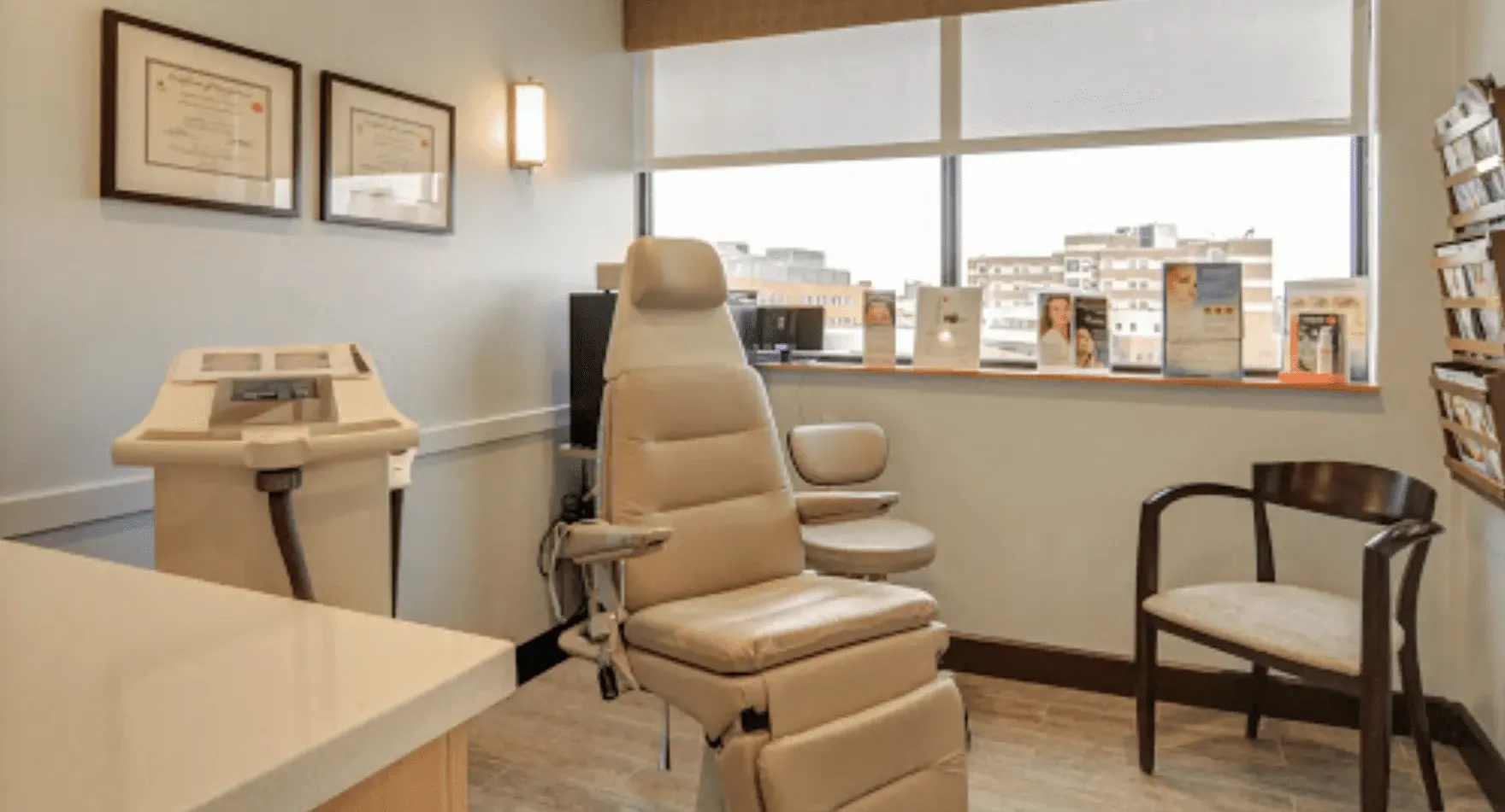 Clean, professional medical spa treatment room with neutral tones at Dr. Patrick Sullivan in Barrington