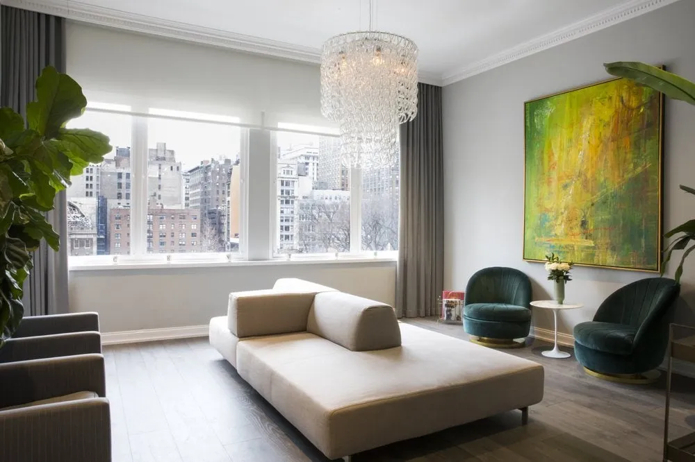 Clean, professional medical spa treatment room with neutral tones at Center Aesthetic in New York