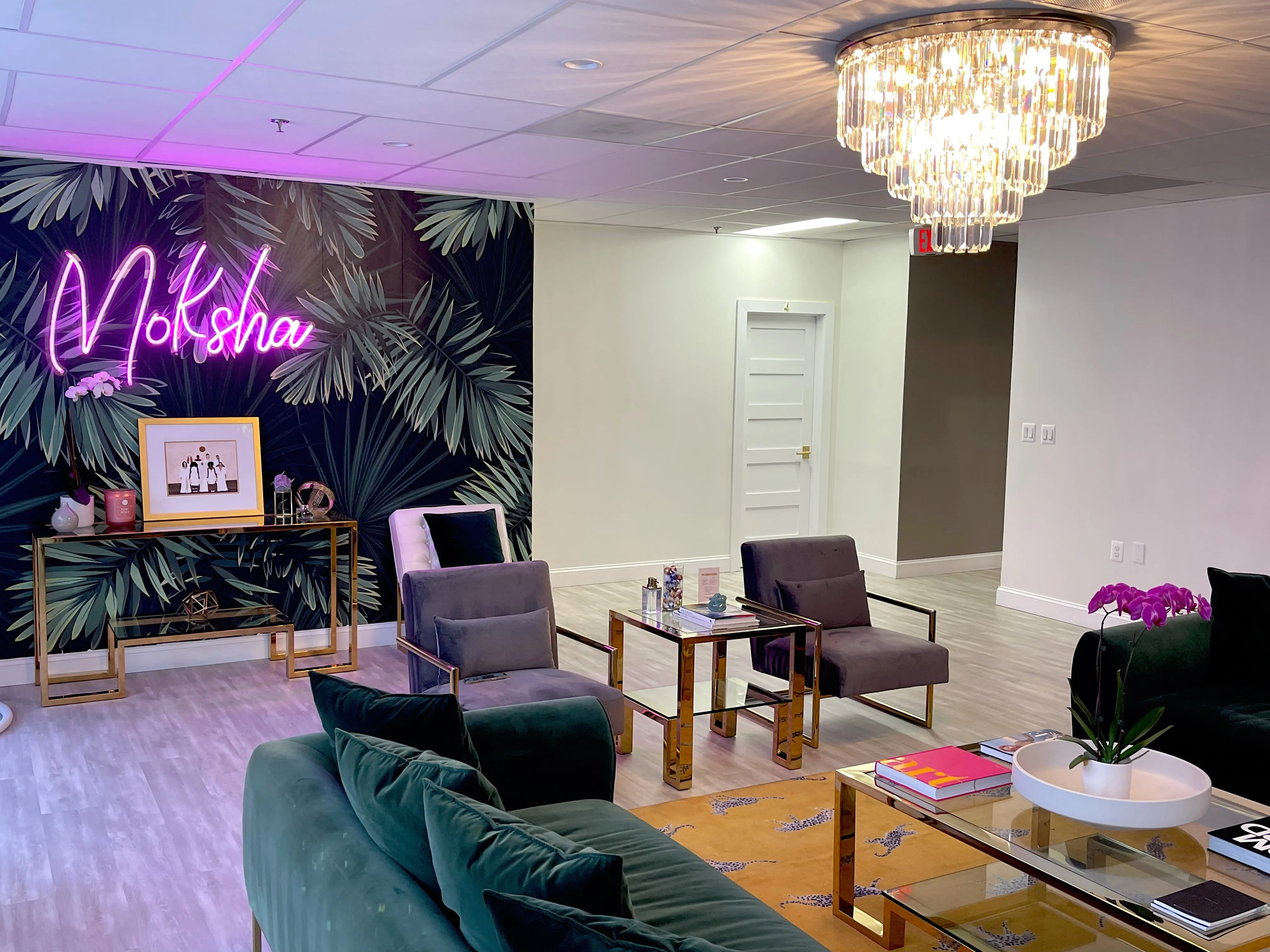 Clean, professional medical spa treatment room with neutral tones at Moksha Aesthetics in Potomac