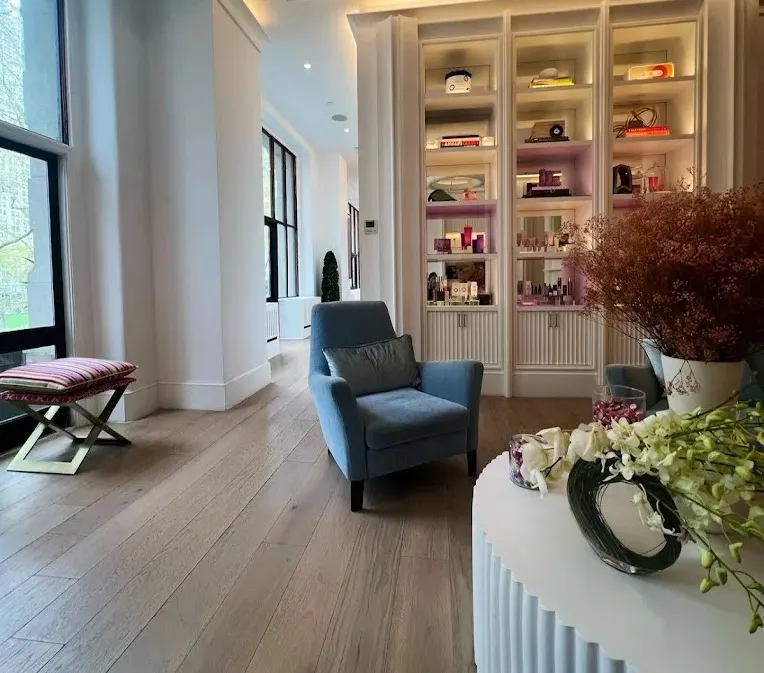 Clean, professional medical spa treatment room with neutral tones at Idriss Dermatology in New York